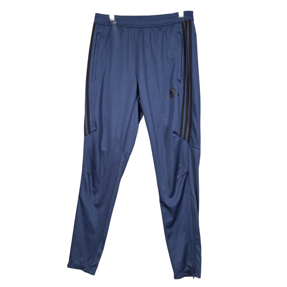 Adidas Mens Climacool Training Pants Blue Black Stripe Tapered Soccer Joggers M